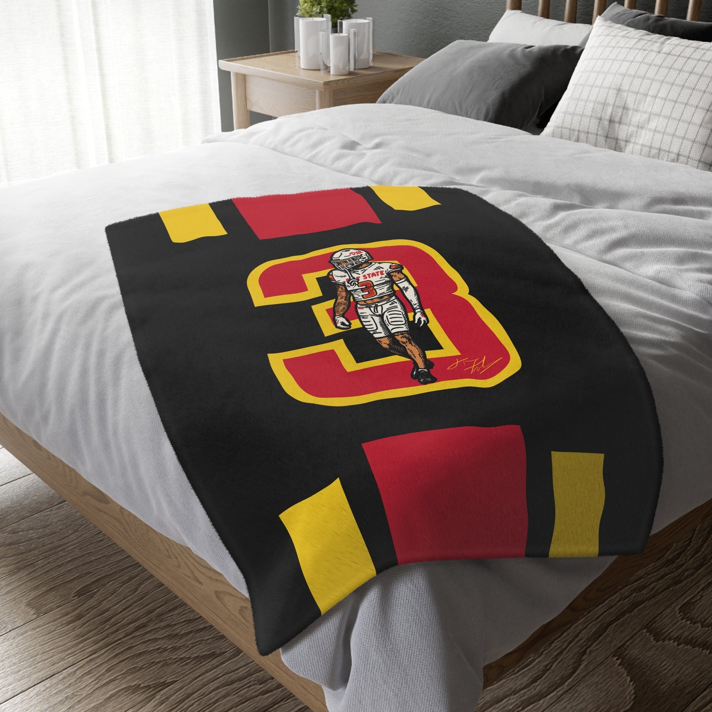 (US) 40”x30” Cozy Velveteen Player 3 - Blanket Throw