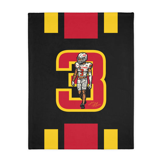 (US) 40”x30” Cozy Velveteen Player 3 - Blanket Throw
